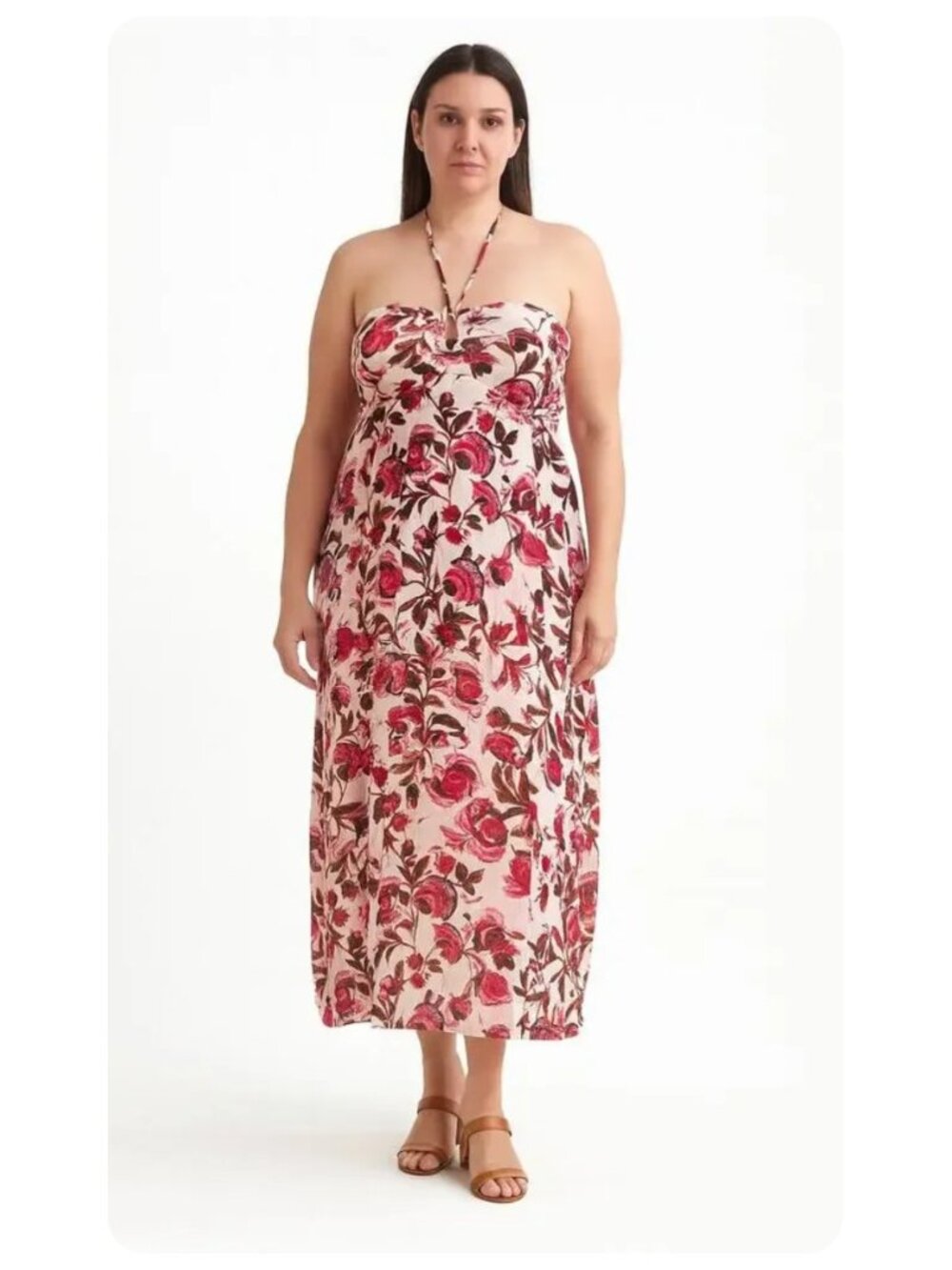 Sincerely Jules Floral Halter Maxi Dress sz S